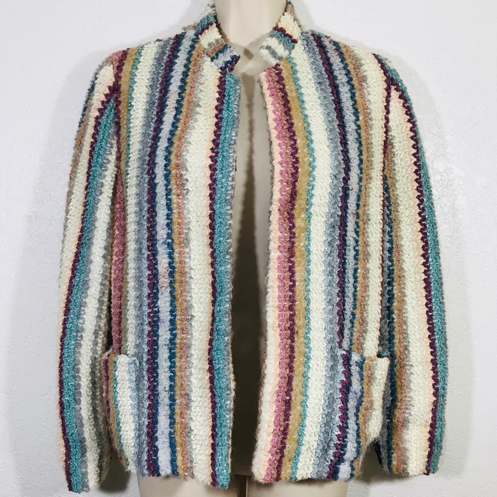 Vintage 70s Saril Striped Tunic Blazer Jacket EUC